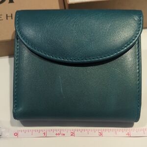 Teal Leather Compact Wallet - by Primehide